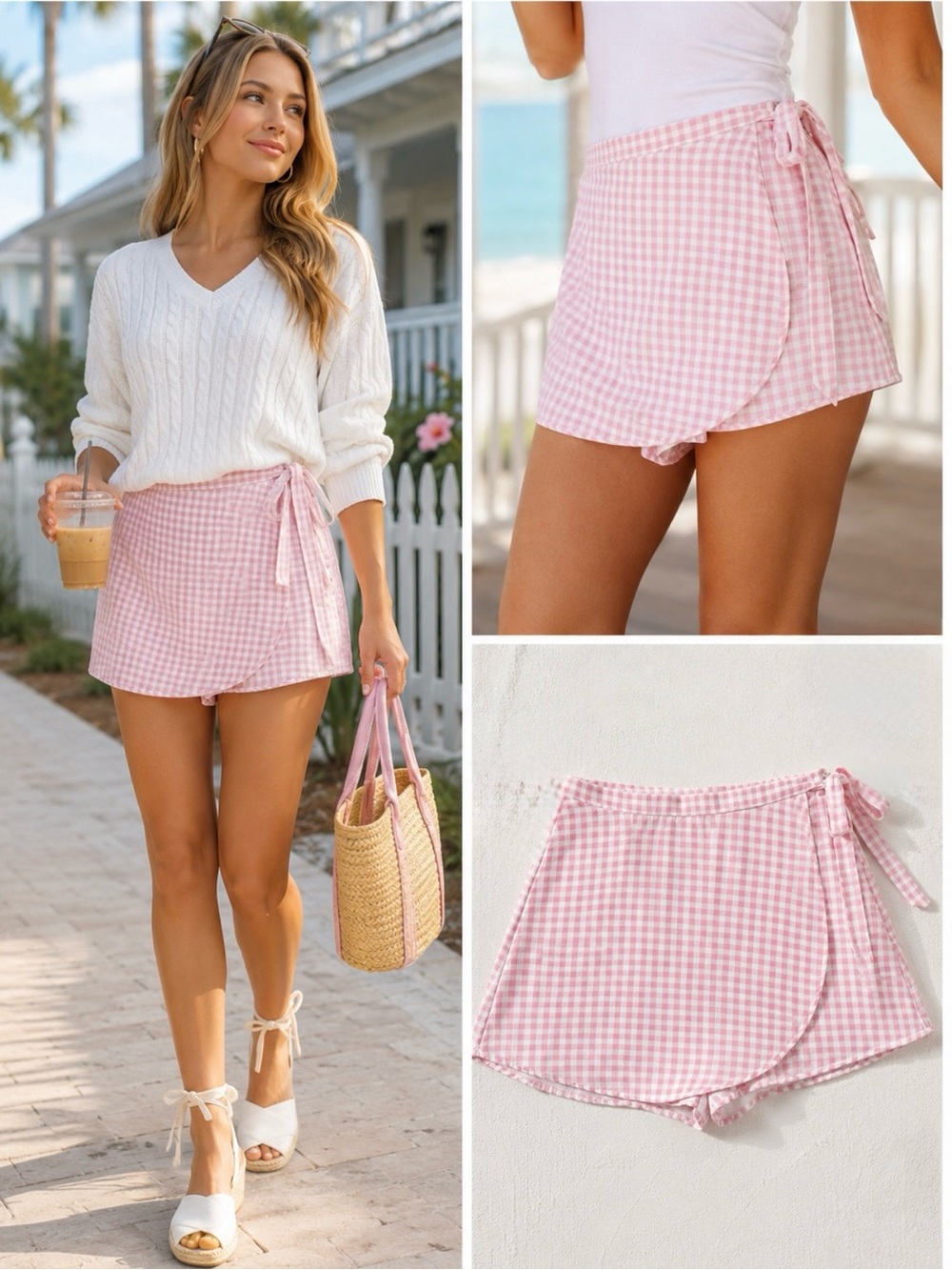 NWT Show Me Your Mumu Great Wrap Shorts Strawberry Shortcake Gingham Skort XS💛